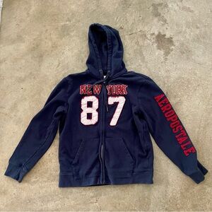 Aeropostale navy blue New York zip-up hoodie